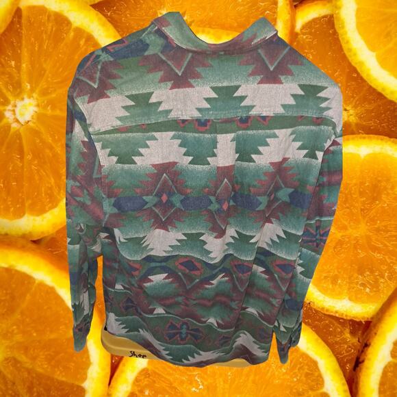 Cabela's Aztec Design‎ 100% Cotton Button Up Shirt Size Large - Picture 5 of 5